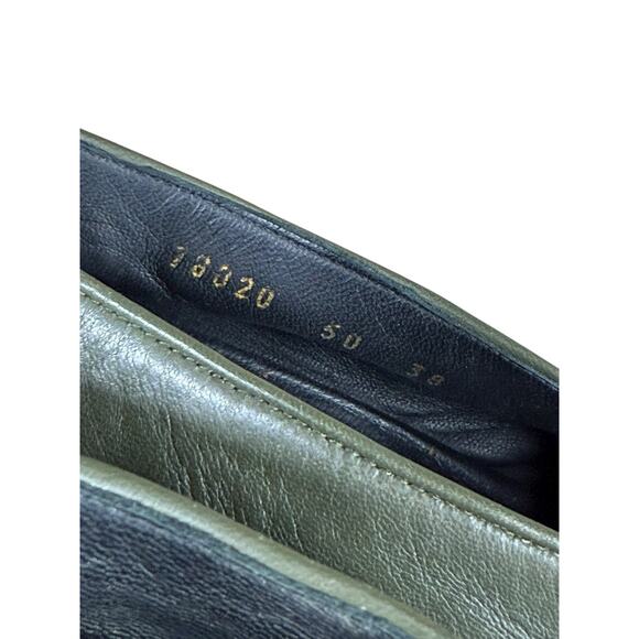 Gray Matters Olive Green Leather Block Heel Pumps Size 8 US made in Italy - Picture 12 of 12